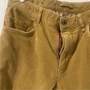 Zara Man Basic Collection Y2K Dark Khaki Corduroy Pants Straight Leg Size 32x30
